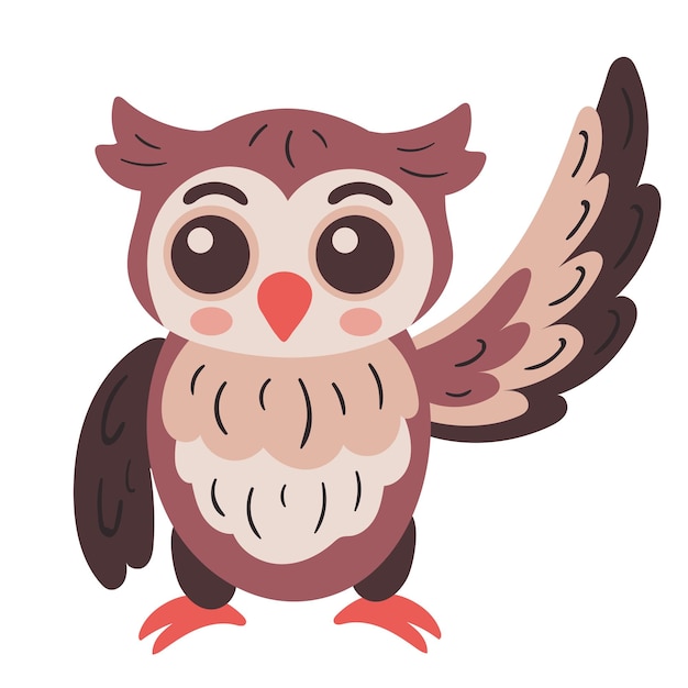 Free vector cute owl animal