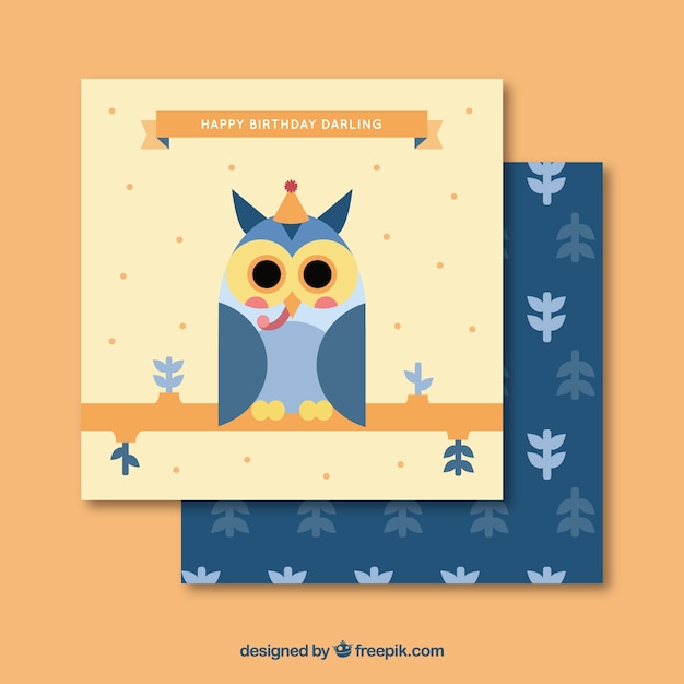 Free vector cute owl card