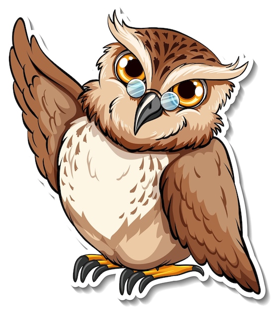 A cute owl cartoon animal sticker