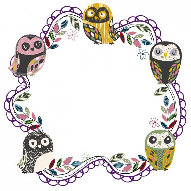 Cute owls frame