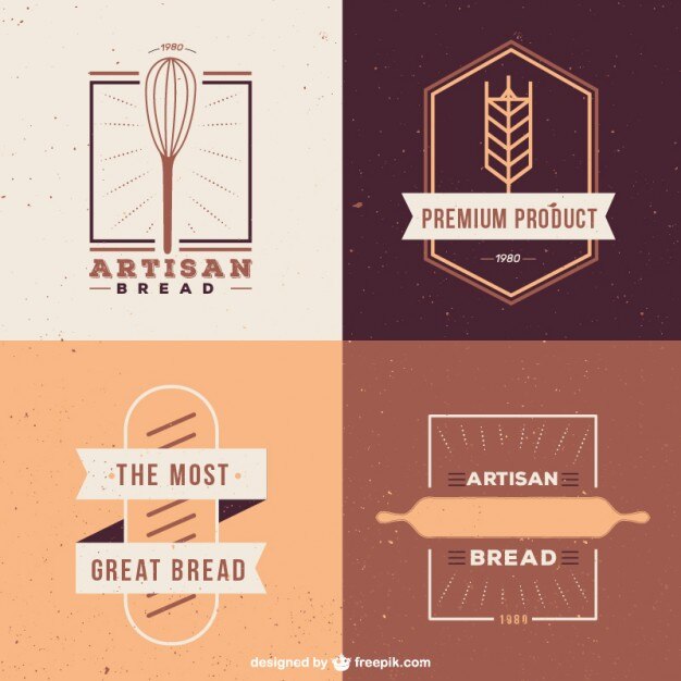 Download Free Download This Free Vector Cute Pack Of Bakery Logos In Flat Design Use our free logo maker to create a logo and build your brand. Put your logo on business cards, promotional products, or your website for brand visibility.