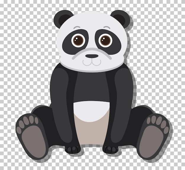 Simpatico orso panda in stile cartone animato piatto