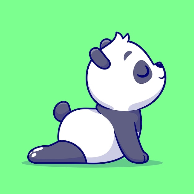Free vector cute panda stretching yoga cartoon vector icon illustration animal sport icon concept isolated flat
