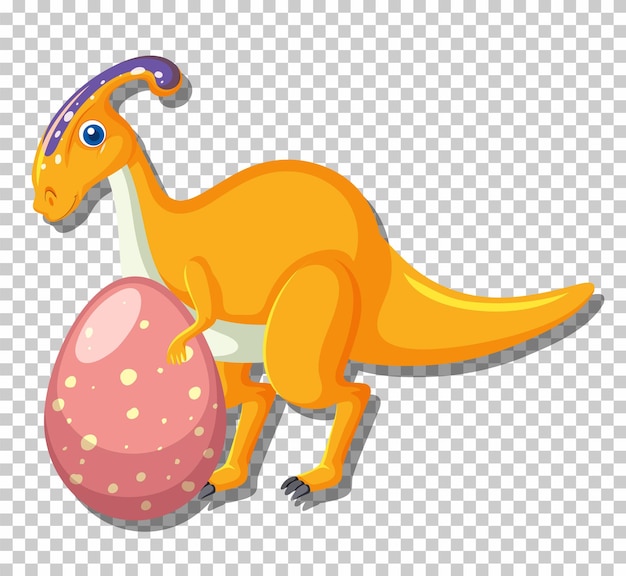 Cute parasaurolophus dinosaur isolated