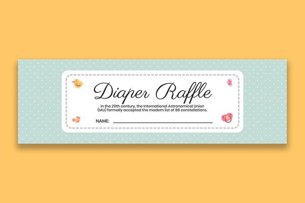 Cute pastel baby shower diaper small raffle ticket