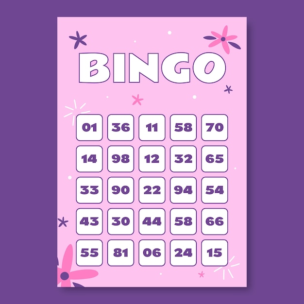 Cute pastel bingo card