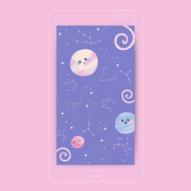 Free Vector cute pastel constellations mobile wallpaper