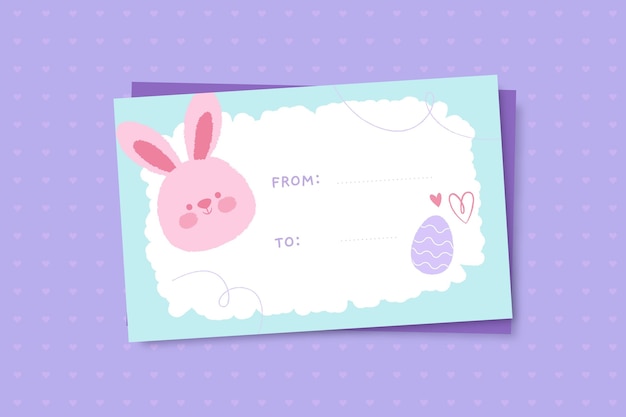 Free vector cute pastel easter gift tag template