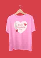 Free vector cute pastel happy valentine's day t-shirt