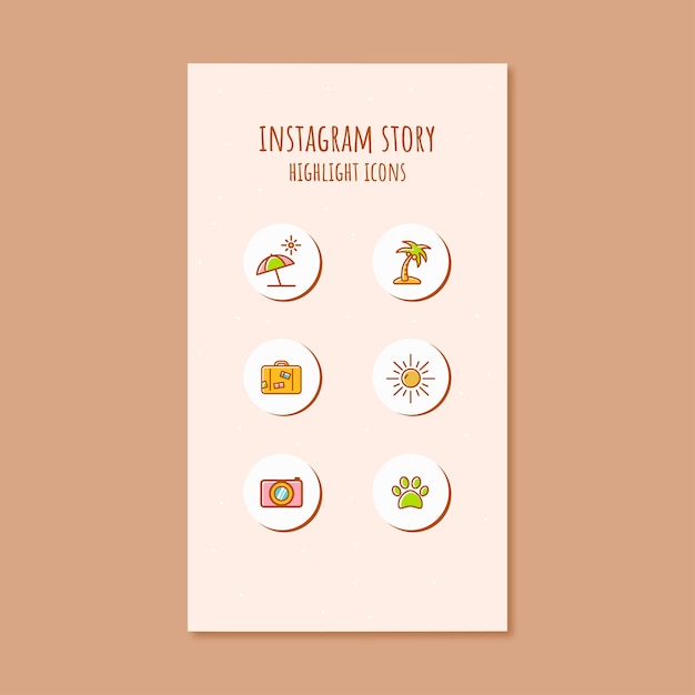 無料ベクター かわいいパステルがinstagramのストーリーを強調しています