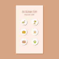 Free vector cute pastel highlights instagram story