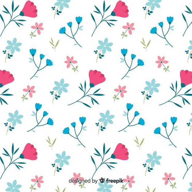 Cute pattern of flowers on white background