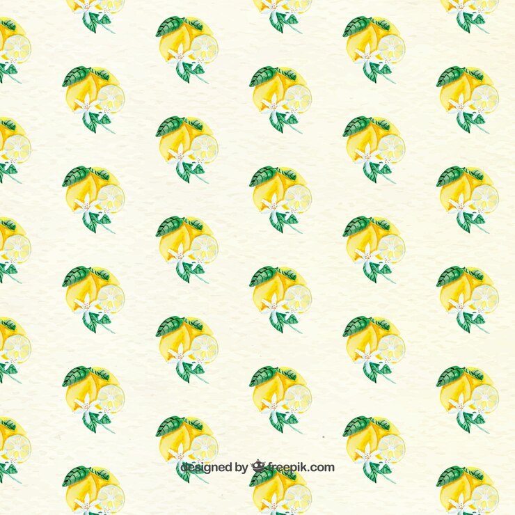 Free Vector cute pattern of lemons and decorative flowers