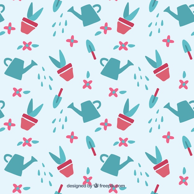 Cute pattern with gardening elements