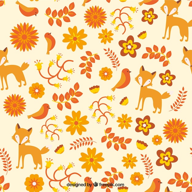 Cute pattern with orange nature