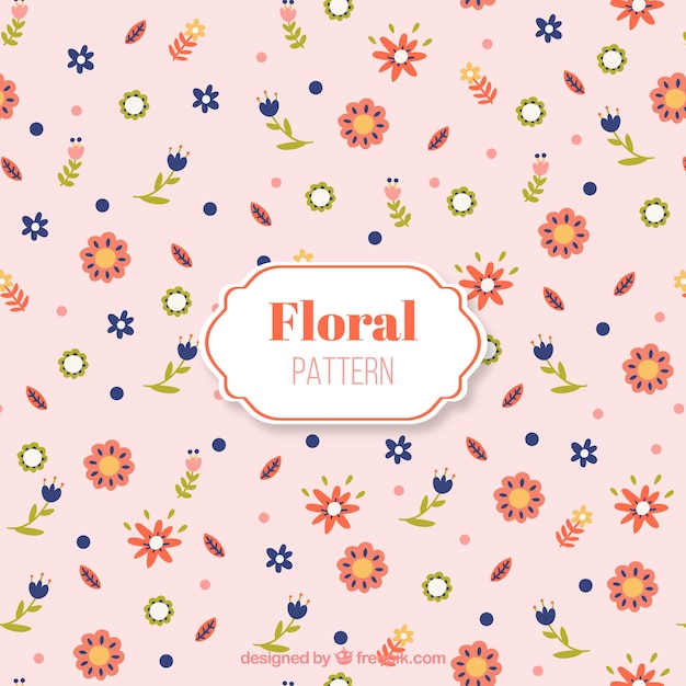 Cute pattern with variety of flowers