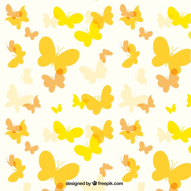 Cute pattern of yellow butterflies