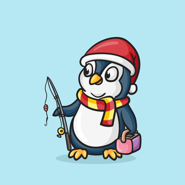 かわいいペンギン釣りの漫画のキャラクター 動物の性質が分離されました 無料のベクター かわいいペンギン釣りの漫画のキャラクター 動物の性質が分離されました 無料のベクター