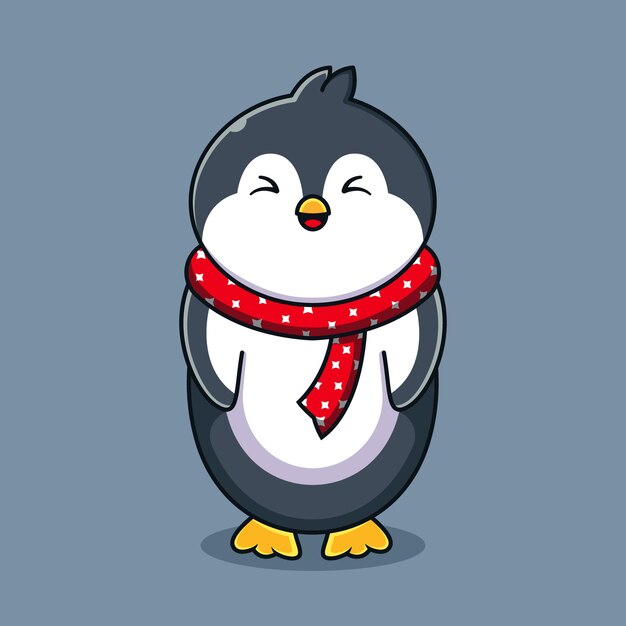 Cute penguin logo design template