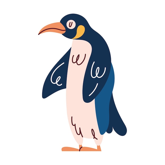 Free vector cute penguin wild animal