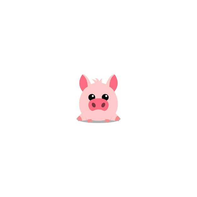 Cute piggy sitting Premium Vector