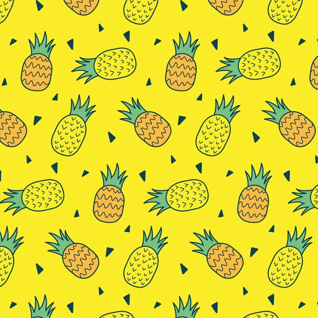 Cute Pineapple Seamless Pattern