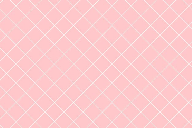 Cute pink background, grid pattern, pastel minimal design vector