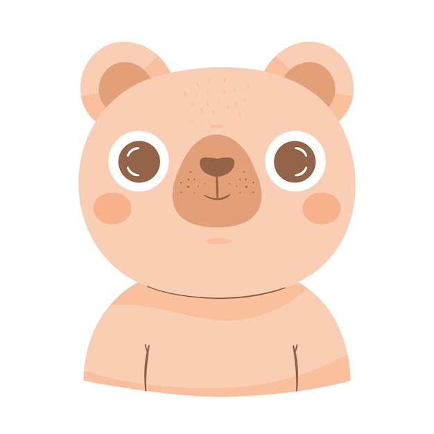 Free vector cute pink bear animal