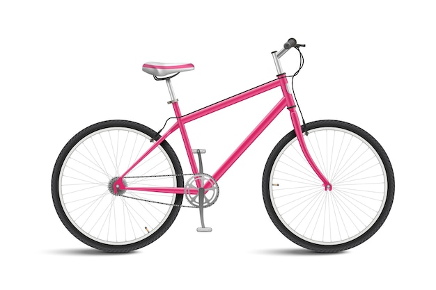 Cute pink bicycle isolated