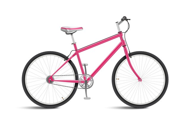 Cute Pink Bicycle isolated