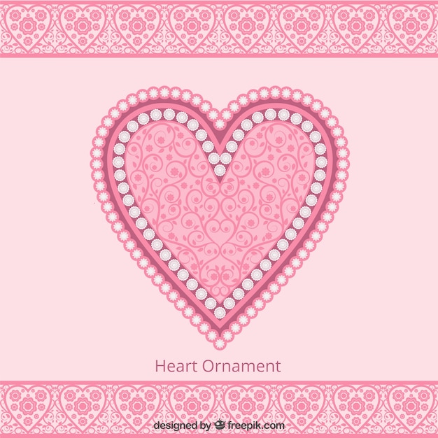 Free vector cute pink heart ornament background