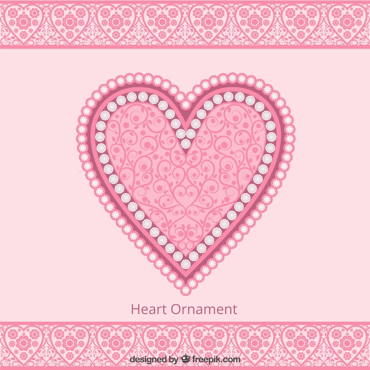 मुफ़्त वेक्टर cute pink heart ornament background