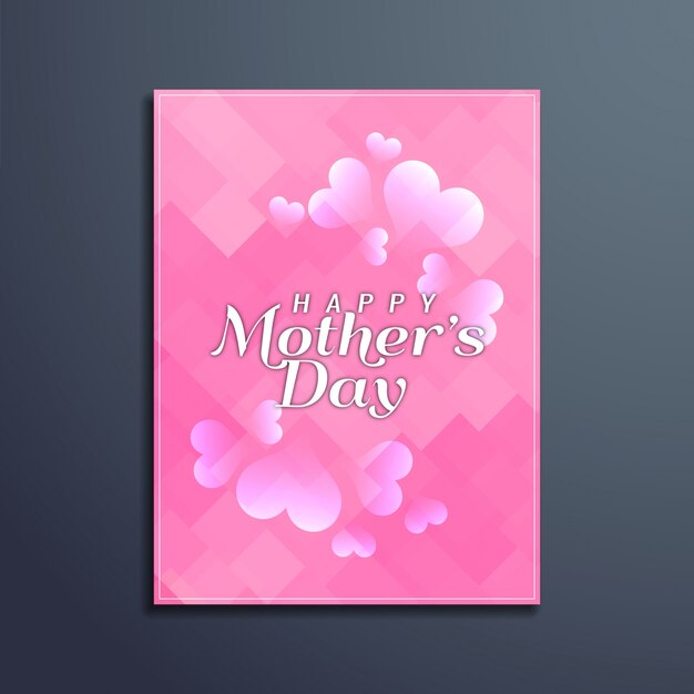 ピンク色の母親の日カードデザイン