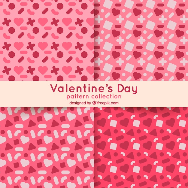 Free vector cute pink valentines day patterns