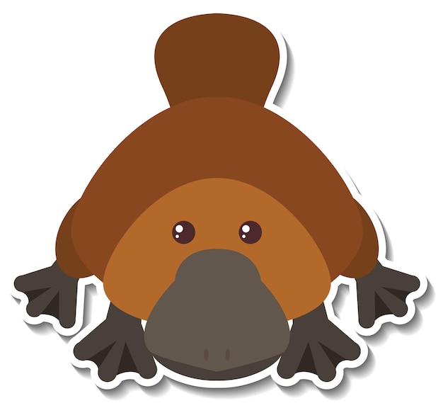 Cute platypus animal cartoon sticker