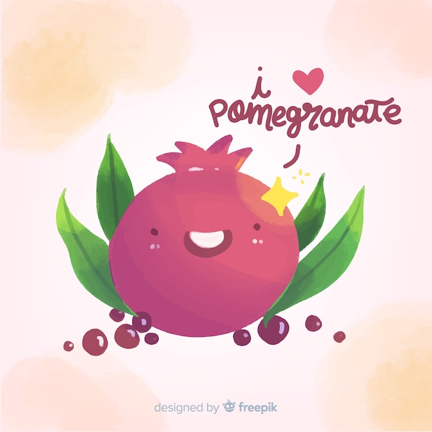 Free vector cute pomegranate background