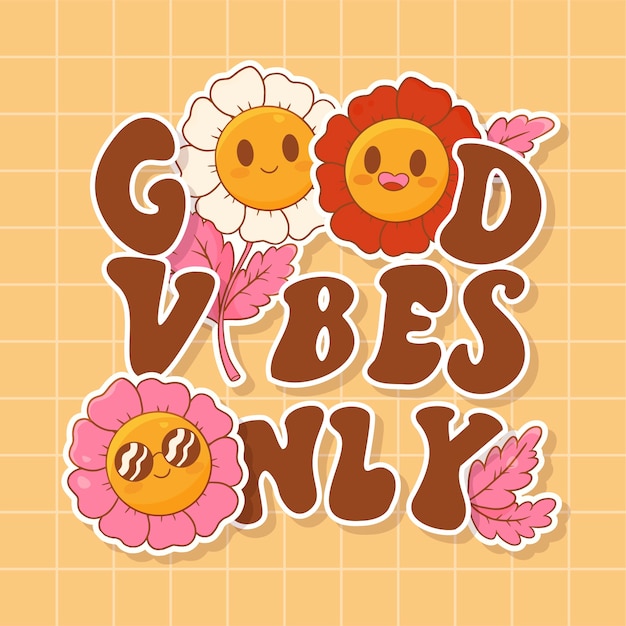 Free vector cute positive vibes illustration