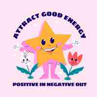 Free vector cute positive vibes illustration