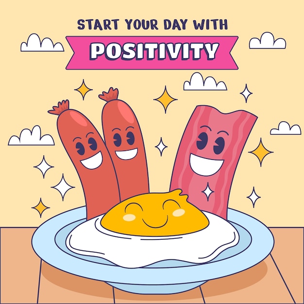 Cute positive vibes illustration