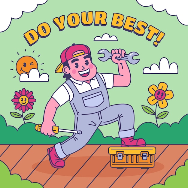 Free vector cute positive vibes illustration