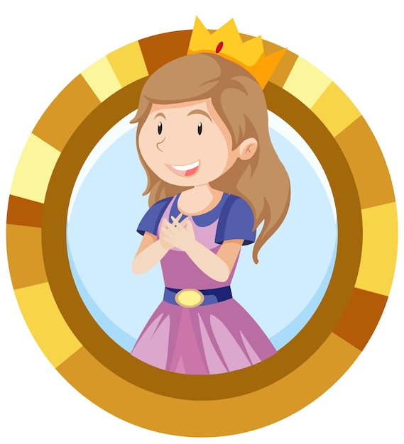 Симпатичная принцесса мультипликационный персонаж