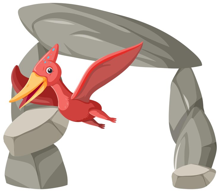 Free Vector cute pterosaurs dinosaur cartoon