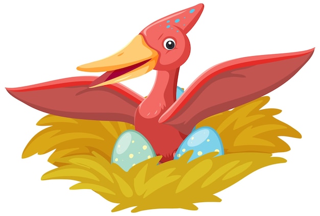 Free vector cute pterosaurs dinosaur cartoon