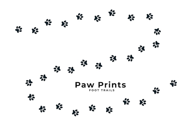 Free vector cute puppy or dog paw print trail