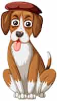 Free vector cute puppy dog on white background