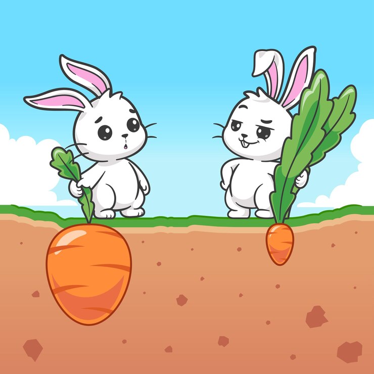 Free Vector cute rabbit arrogant cartoon vector icon illustration animal nature icon isolated flat vector