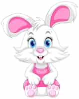 Бесплатное векторное изображение Милый кролик мультипликационный персонаж вектор