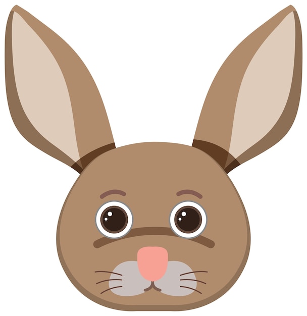 Cute rabbit head in flat style