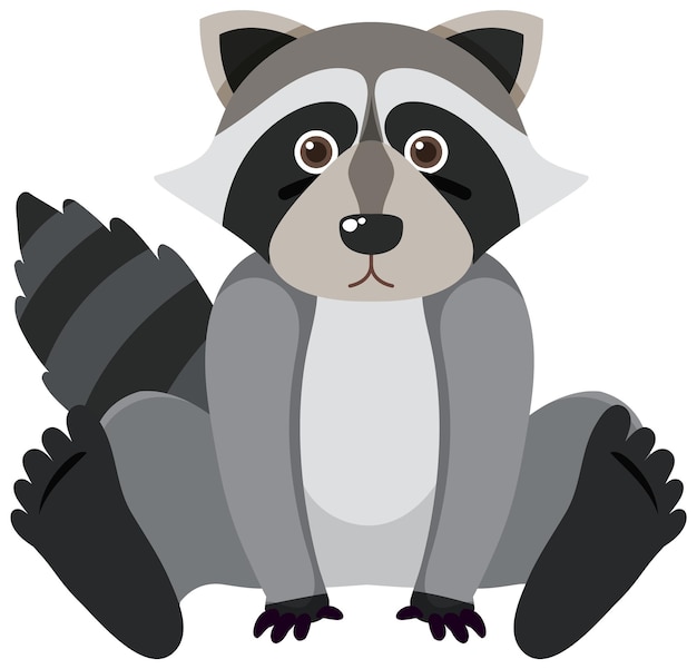 Cute raccoon in flat style