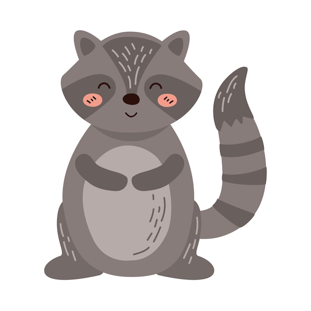 Free vector cute raccoon illustration